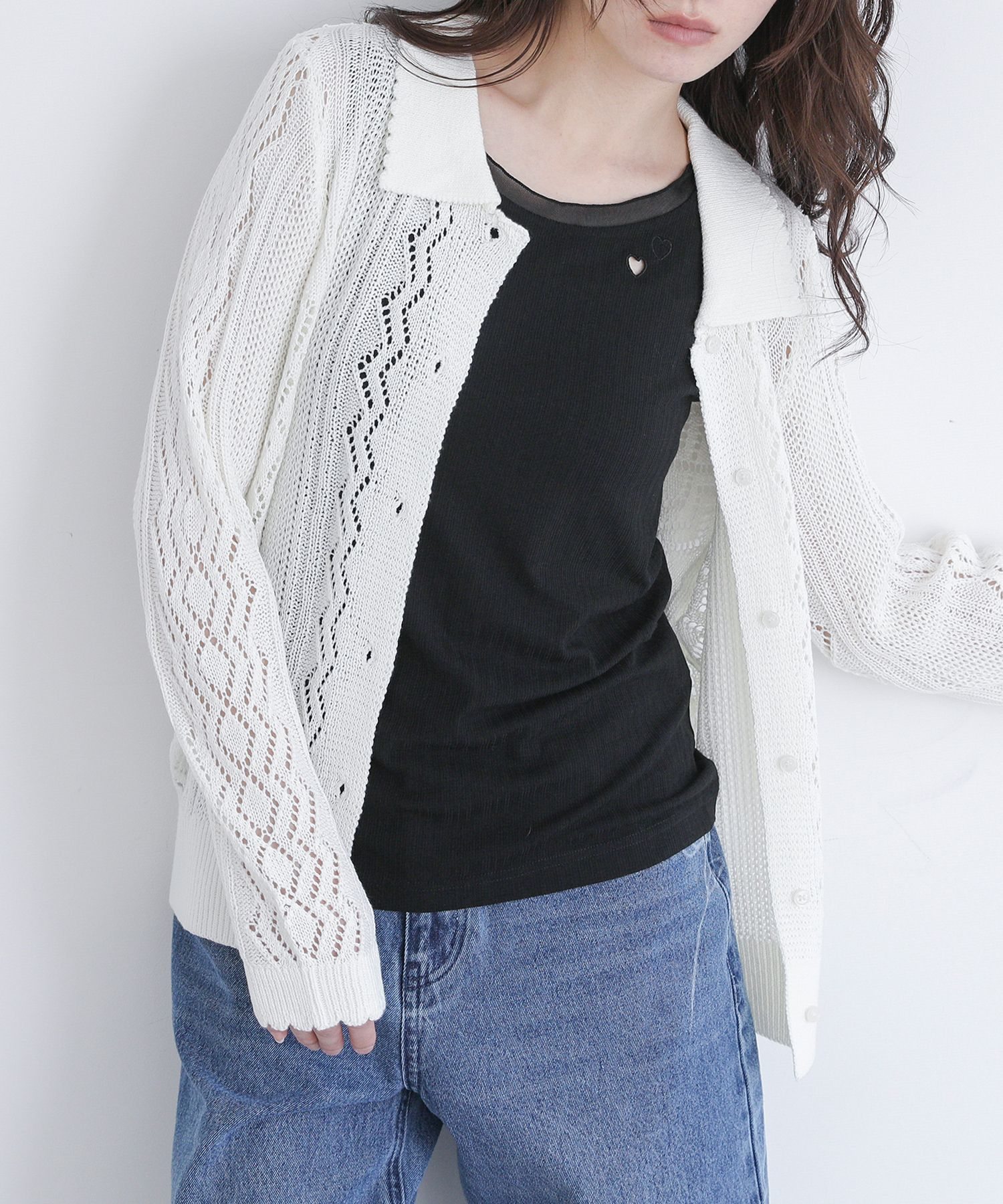 タンクトップ レディース トップス ノースリーブ ハート 刺繍 リブ カットソー インナー シアー 春 夏 秋「メール便可」「5」 | osharewalker | 03