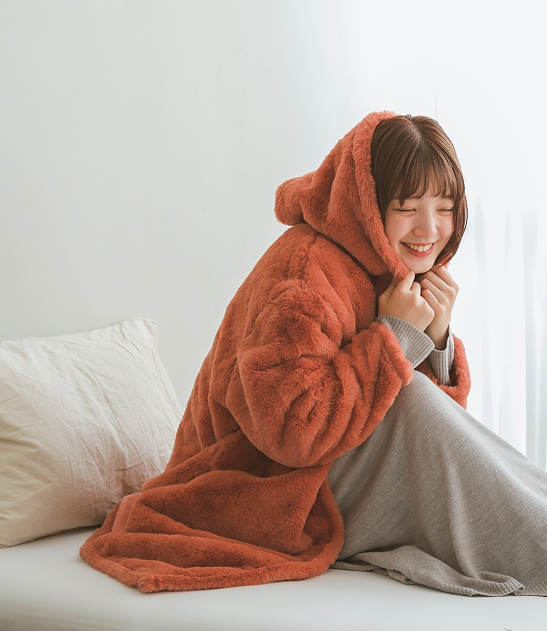 ルームウェア フーディ パーカー レディース トップス 部屋着 ゆったり あったか ふわふわ 冬 着る毛布  「メール便不可」「70」 | osharewalker | 02