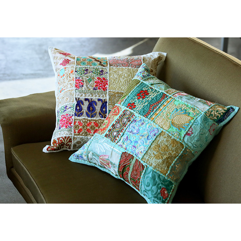 新色登場】クッション クッションカバー パッチワーク ヴィンテージ