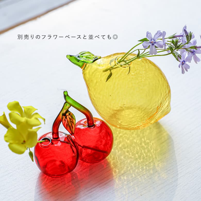 レモンイエロー　工芸ガラス　花瓶　置物 25fn0yz_003.jpg