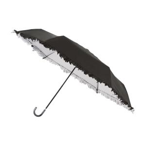 日傘 雨傘 折りたたみ傘 54cm 無地 フリル シンプル レディース UVカット 耐風 晴雨兼用 ...