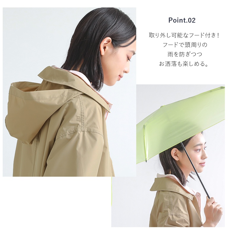 レインコート レインウェア カッパ 雨具 ステンカラー ロング スタンド