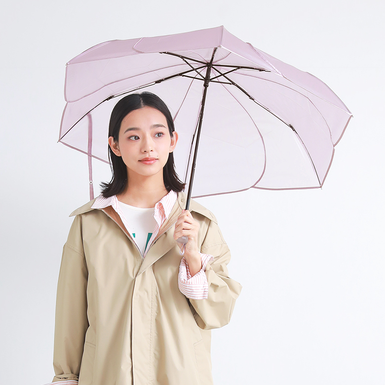 値下げ！Mont Blank 裏からみ織　折りたたみ傘（紫フラワーガール）　美品 DRESS+ 折りたたみ傘 傘 晴雨兼用 日傘 雨傘 花柄 レディース