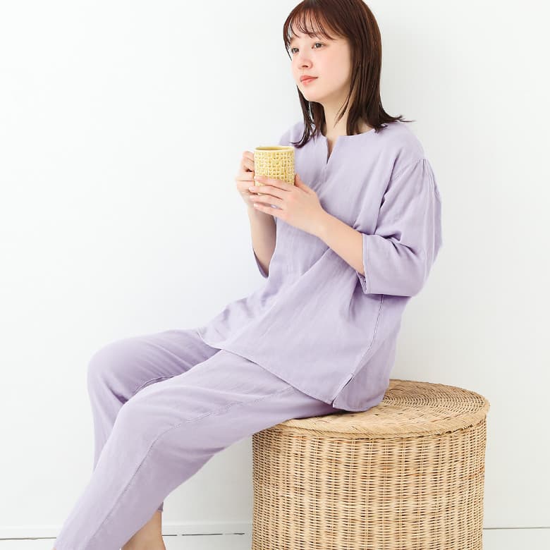 バナナ様用！ ファイテン　freeasy パープル ルームウェア L（上下セット インナー ルームウェア 上下セット[品番：FQ000134038]｜PlusNao