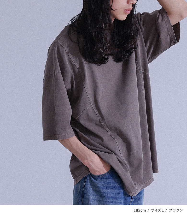 カットソー Tシャツ 半袖 五分袖 メンズ ト...の詳細画像2