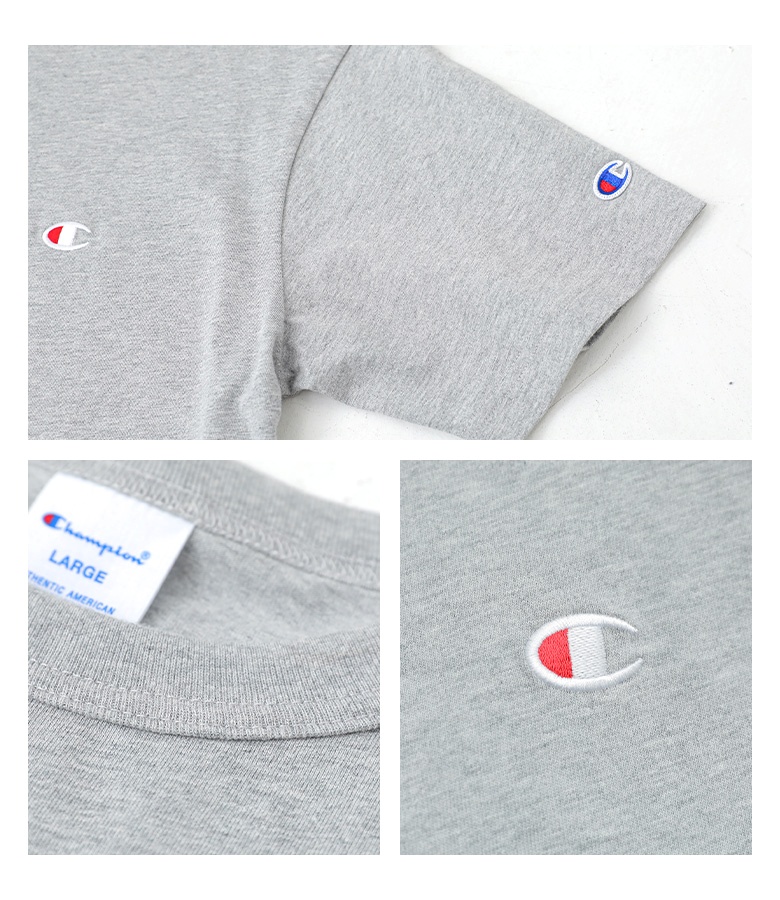 Tシャツ メンズ 夏 春 トップス カットソー 半袖 ロゴ 刺繍 ワンポイント 綿100％ クルーネック インナー チャンピオン Champion「メール便可」「10」 | osharewalker | 21