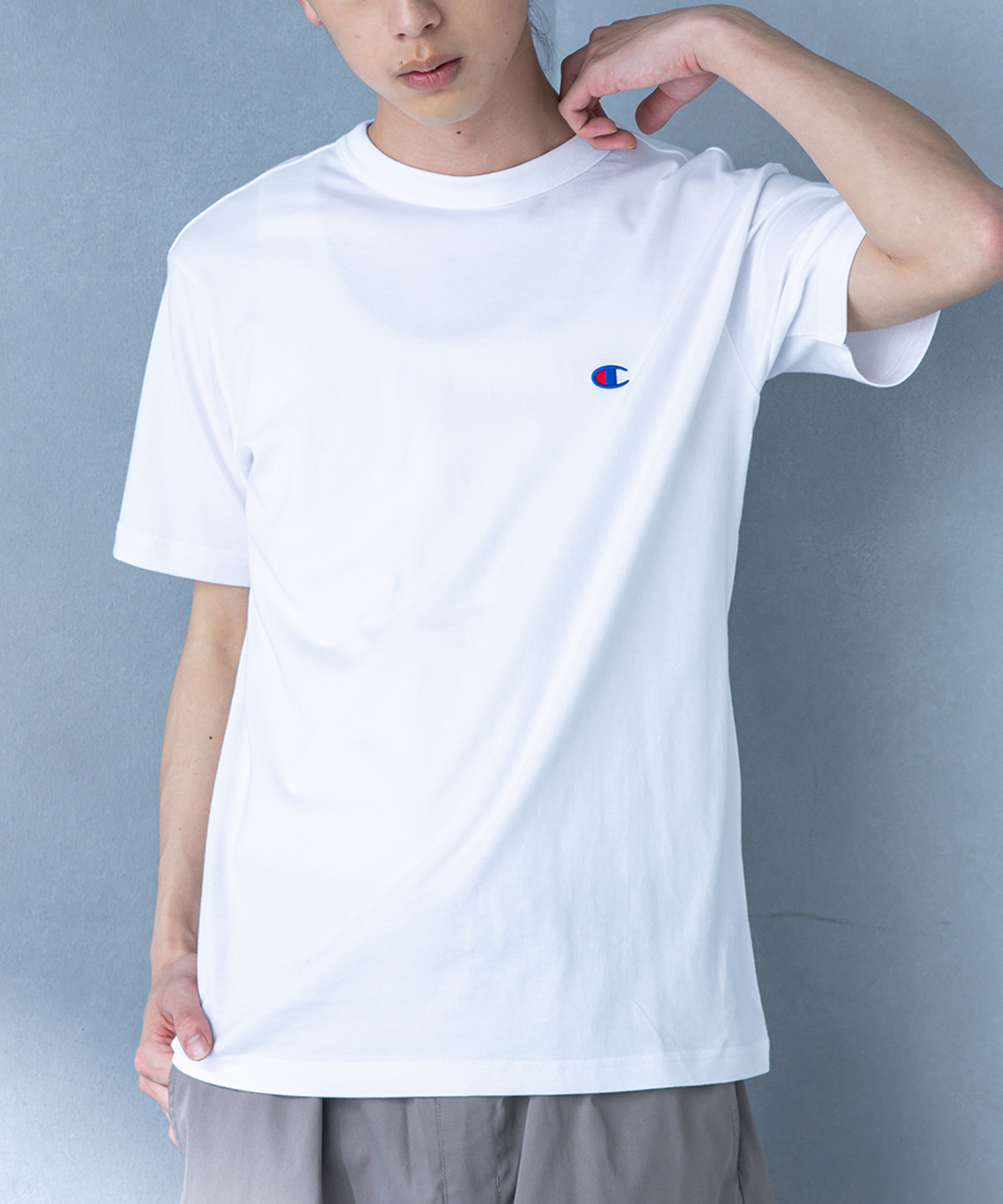 Tシャツ メンズ 夏 春 トップス カットソー 半袖 ロゴ 刺繍 ワンポイント 綿100％ クルーネック インナー チャンピオン Champion「メール便可」「10」 | osharewalker | 01