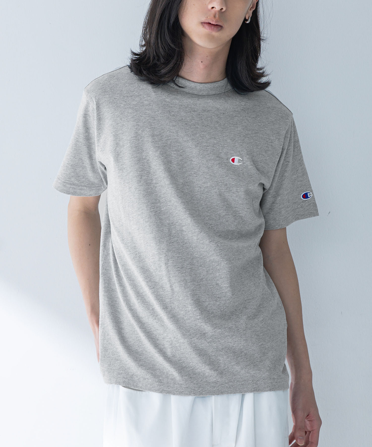 Tシャツ メンズ 夏 春 トップス カットソー 半袖 ロゴ 刺繍 ワンポイント 綿100％ クルーネック インナー チャンピオン Champion「メール便可」「10」 | osharewalker | 03