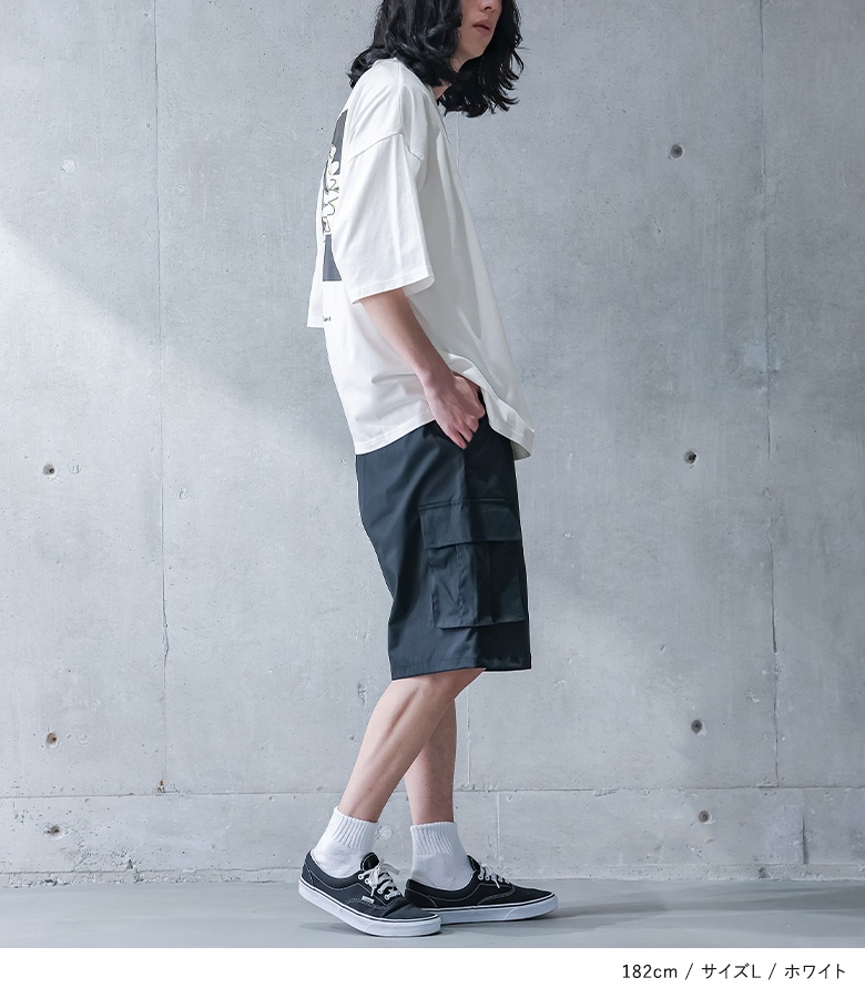 Tシャツ メンズ 春 夏 白 黒 M L カッ...の詳細画像5
