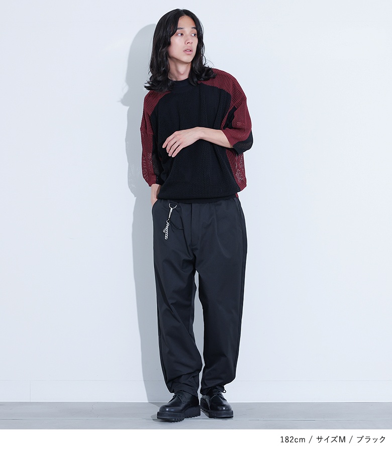 wjk DEORON 多機能 テーパードパンツ チャコールブラウン Mサイズ wjk