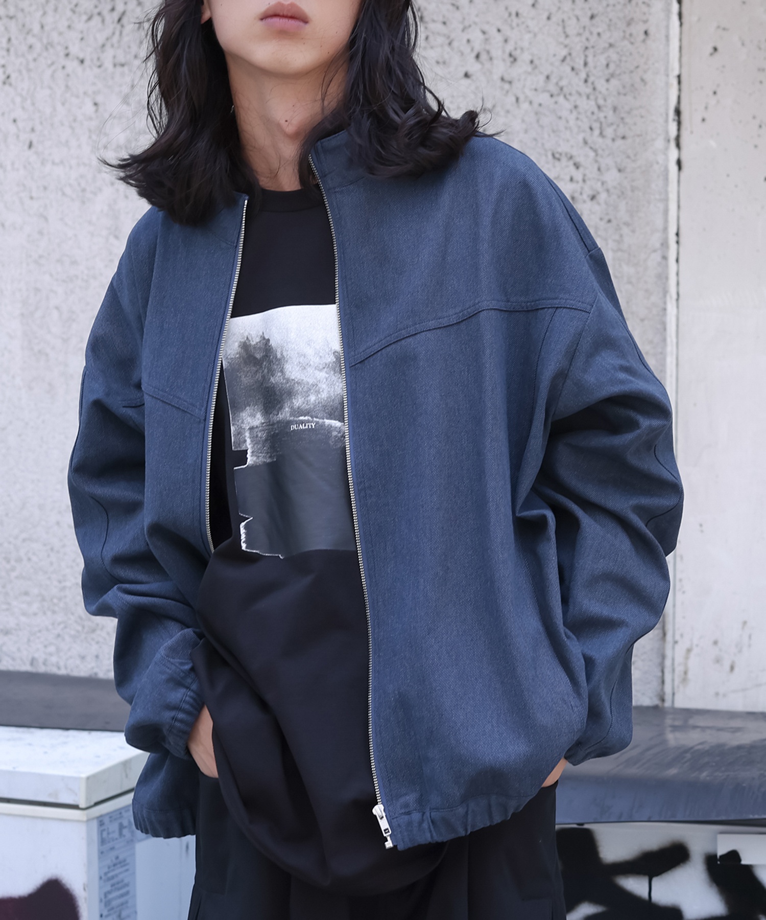 OHOTORO ネイビー スタンドカラー ジャンパー JICHODO】 83400 抗ウイルス加工ジャンパー [秋冬]※SLIM FIT※通販