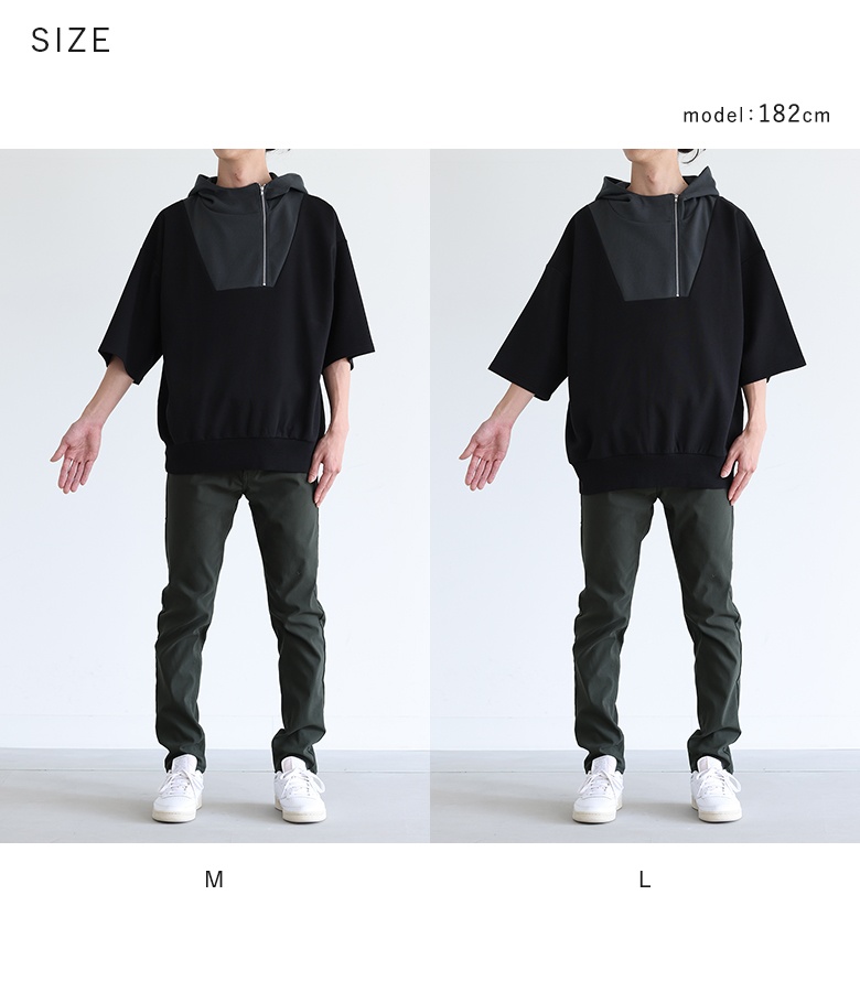 osharewalker（オシャレウォーカー） フーディー 半袖 五分袖 メンズ