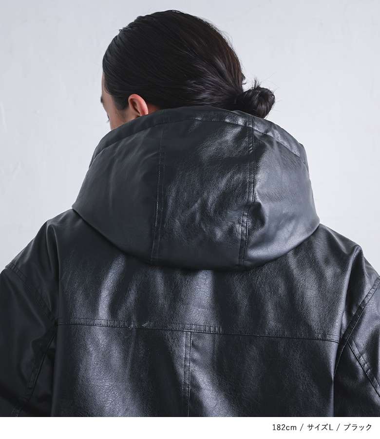 Curentsology ブラック フード付きブルゾン osharewalker（オシャレウォーカー） ブルゾン メンズ アウター