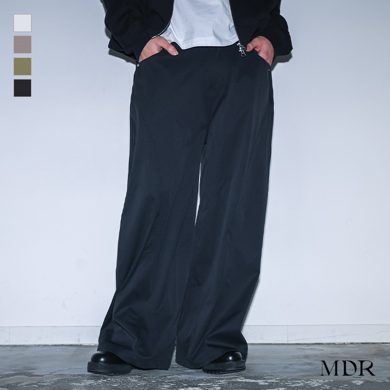 パンツ メンズ ロング丈 春 夏 秋 冬 カーブパンツ ワイド 白 黒 M L XL ストレッチ ゆったり オシャレウォーカー「メール便不可」「20」 | osharewalker