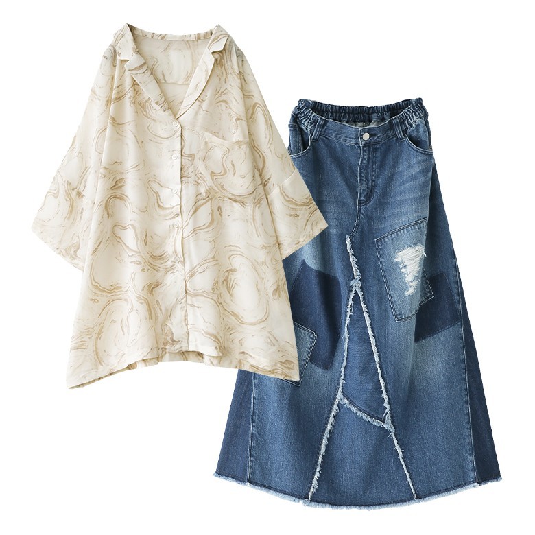 送料無料 福袋 レディース シアーシャツ 半袖 デニムスカート リメイク風 お洒落な大人のお姉さんコーデ2点set 返品 交換不可 メール便不可 オシャレウォーカー 通販 Paypayモール 送料無料 福袋 レディース シアーシャツ 半袖 デニムスカート リメイク風 お洒落な大人のお姉さんコーデ2点set 返品 交換不可 メール便不可 オシャレウォーカー 通販 Paypayモール