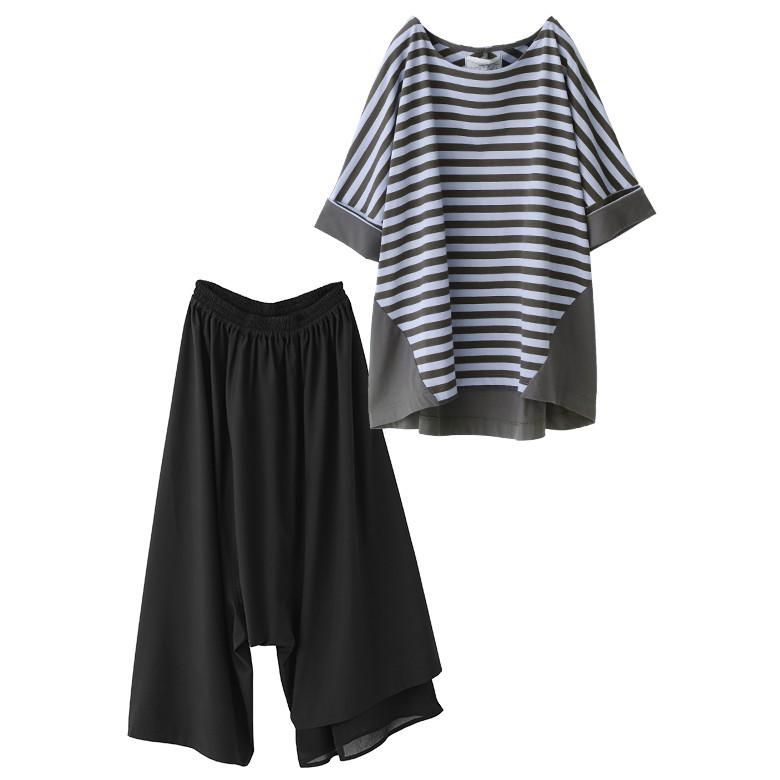 福袋 レディース ボーダー柄 Tシャツ ガウチョパンツ ワイド ロング 異素材 ゆるっとラフな大人のモードコーデ2点set 返品 交換不可 メール便不可 オシャレウォーカー 通販 Paypayモール 福袋 レディース ボーダー柄 Tシャツ ガウチョパンツ ワイド ロング 異素材 ゆるっとラフな大人のモードコーデ2点set 返品 交換不可 メール便不可 オシャレウォーカー 通販 Paypayモール