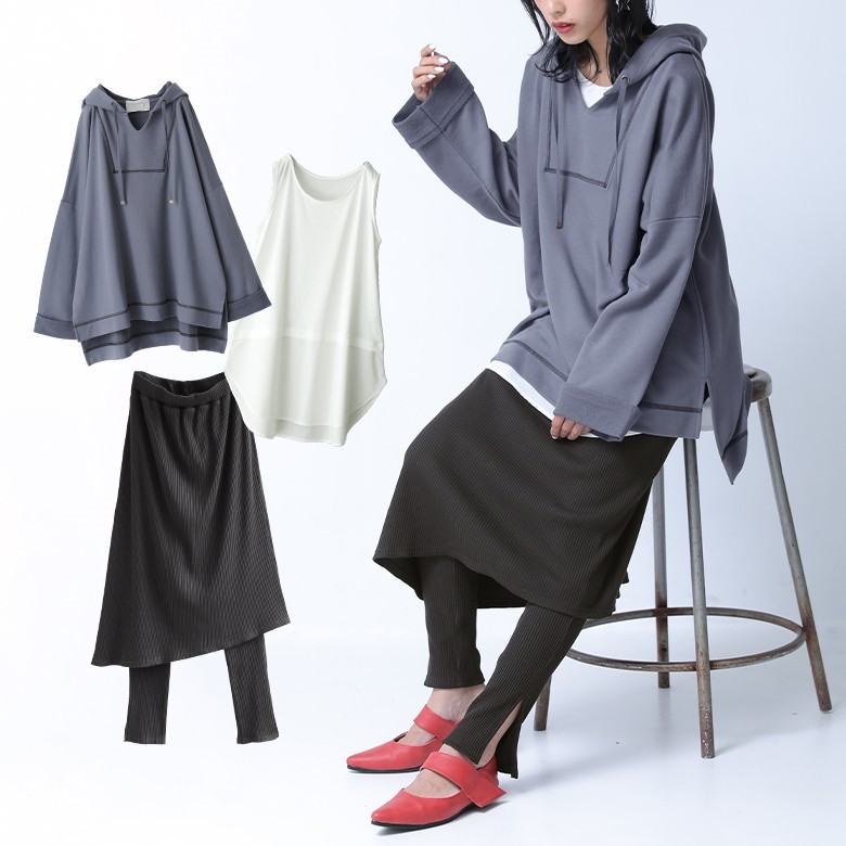 マキシ 福袋 ロング シンプル大人めモードなコーデ3点set 返品 交換不可 オシャレウォーカー 通販 Paypayモール レディース タンクトップ パーカー レギンス スカート ルレーベル Ensiguarda Pt