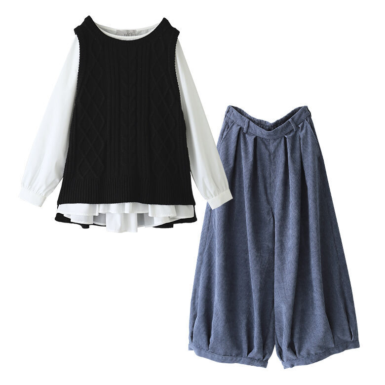 えてくれる 福袋 コクーンパンツ 楽してお洒落になれる秋コーデ2点set 返品 交換不可 オシャレウォーカー 通販 Paypayモール レディース ニットベスト ブラウス コーデュロイ について