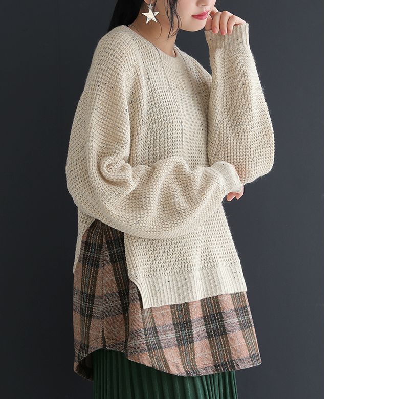 人気日本製 福袋 オシャレウォーカー 通販 Paypayモール レディース ドッキングニット チェック ニットスカート お洒落なレイヤードスタイルが叶うコーデ2点set 返品 交換不可 超激得格安