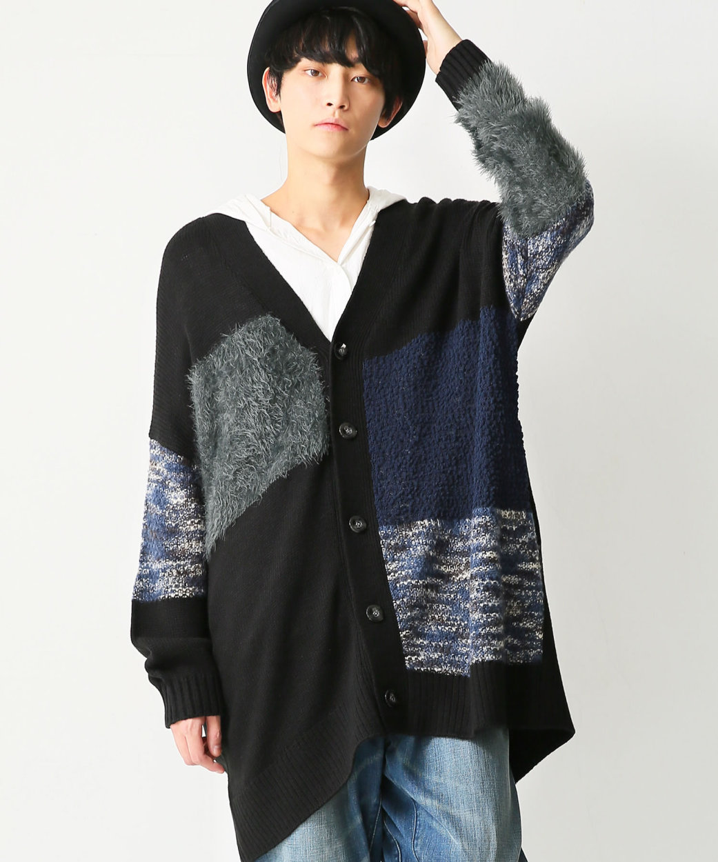 コハク ロングカーディガン メンズ 秋冬 ユニセックス ニット トップス 長袖 配色 切替 シャギー 異素材糸mixニットカーディガン オシャレウォーカー 通販 Paypayモール モード Www Pediatrichealthcarenw Com