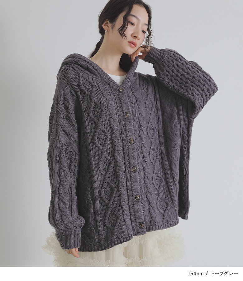 osharewalker ニットパーカー レディース 秋冬 ニット