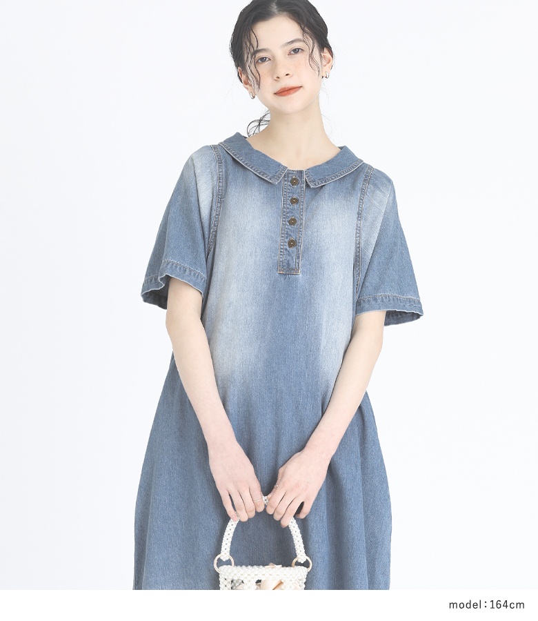 osharewalker ロングワンピース レディース デニムワンピース
