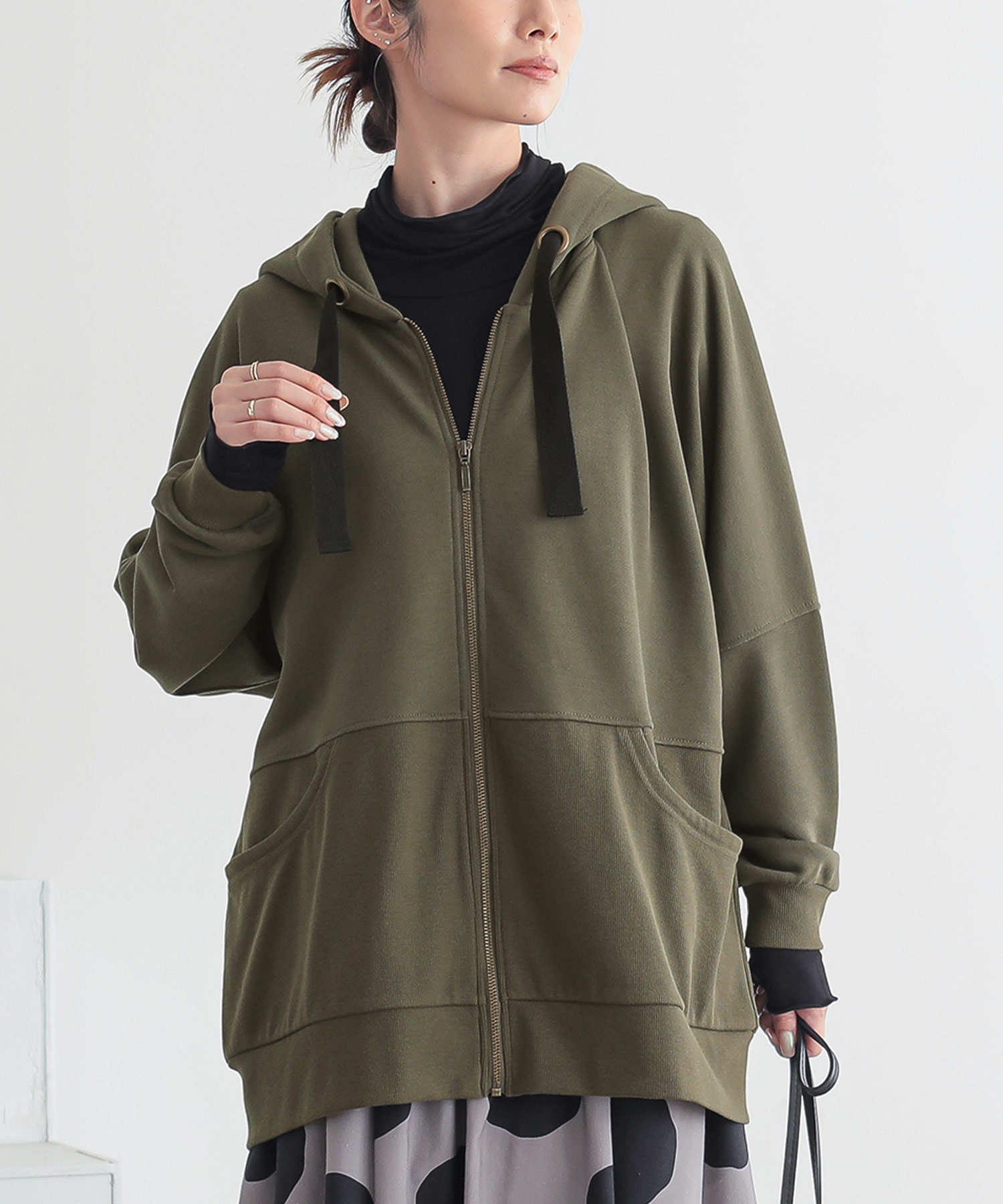 darich フード付きパーカー カーキ ゴールドジャパン GOLDJAPAN ビッグフードジップパーカー （カーキ