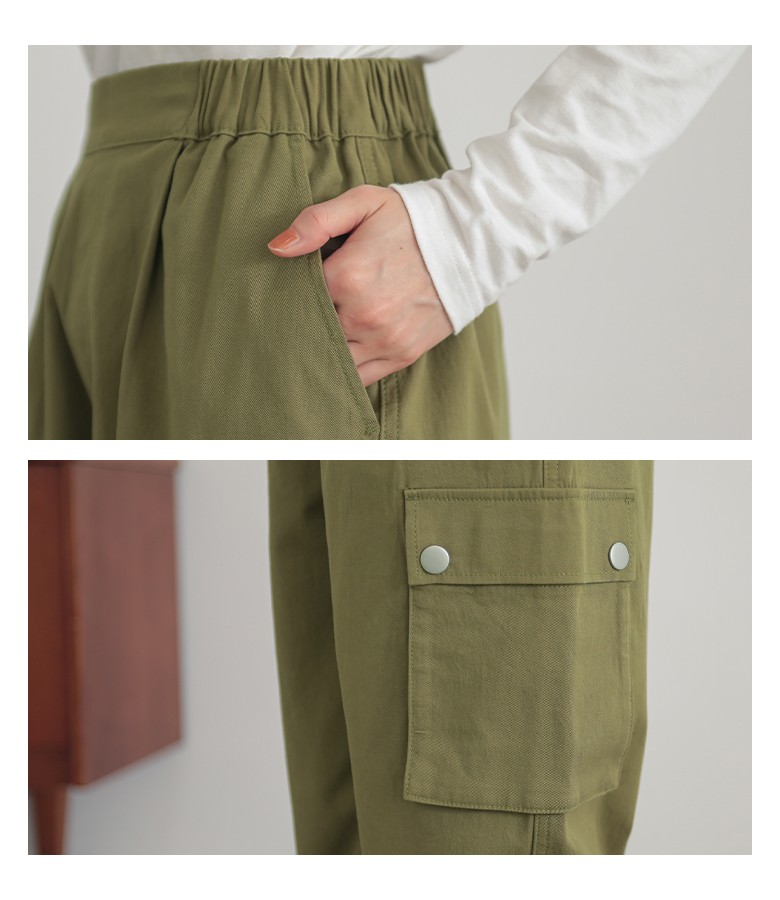 osharewalker レディース ボトムス ロング丈 カーゴパンツ風