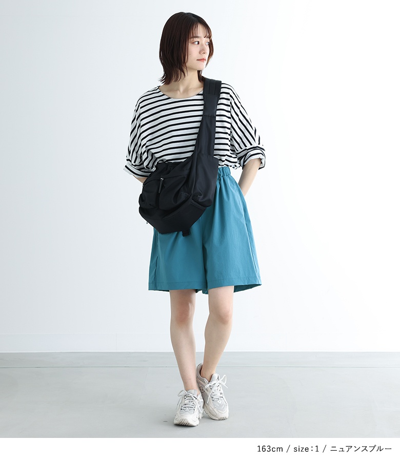 osharewalker ハーフパンツ レディース ボトムス ひざ丈 ベルト