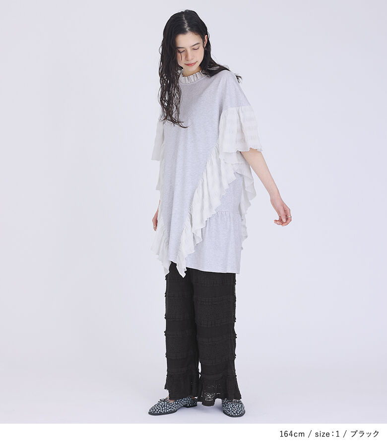 osharewalker パンツ レディース ロング ストレート ウエスト