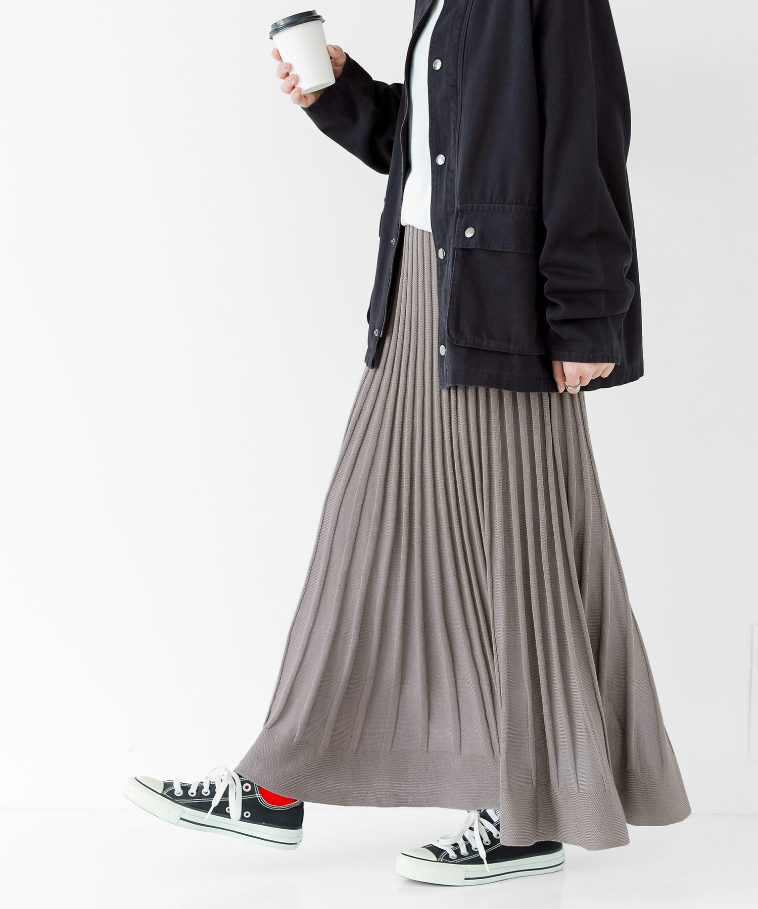 osharewalker ニットスカート レディース 秋冬 フレアスカート