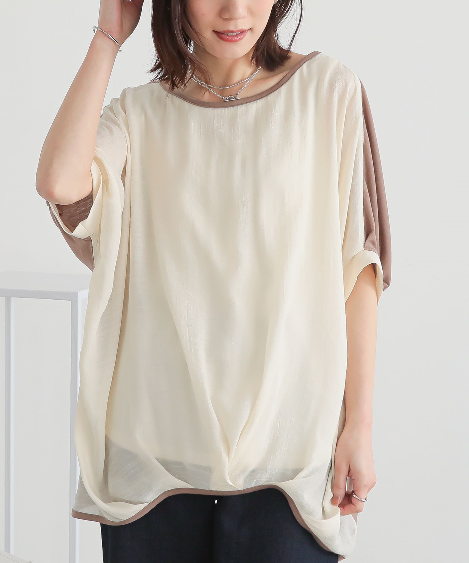 限定セール -SALE 春夏 レディース カットソー osharewalker トップス 五分袖 半袖 ワンピース