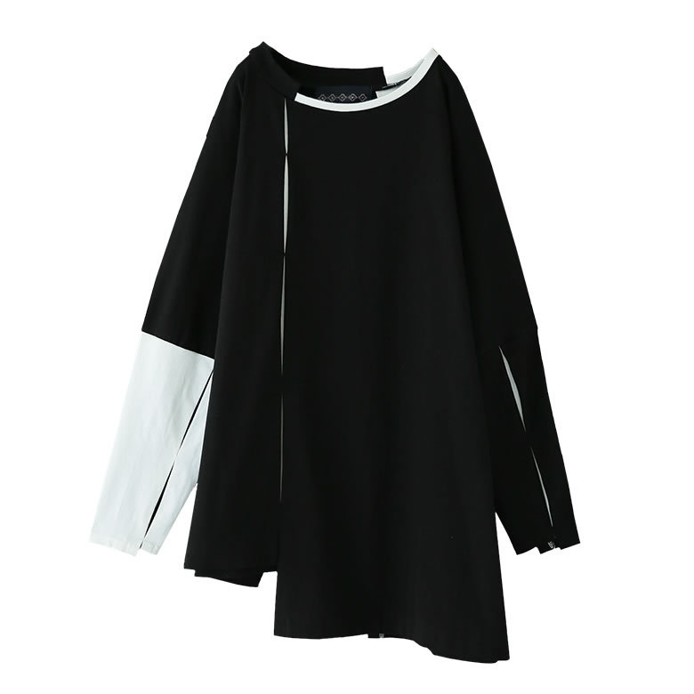 新品　裏起毛　ESSENTIALS バックロゴ ロングtシャツ　Sサイズ　黒い osharewalker カットソー メンズ ユニセックス トップス ロンT