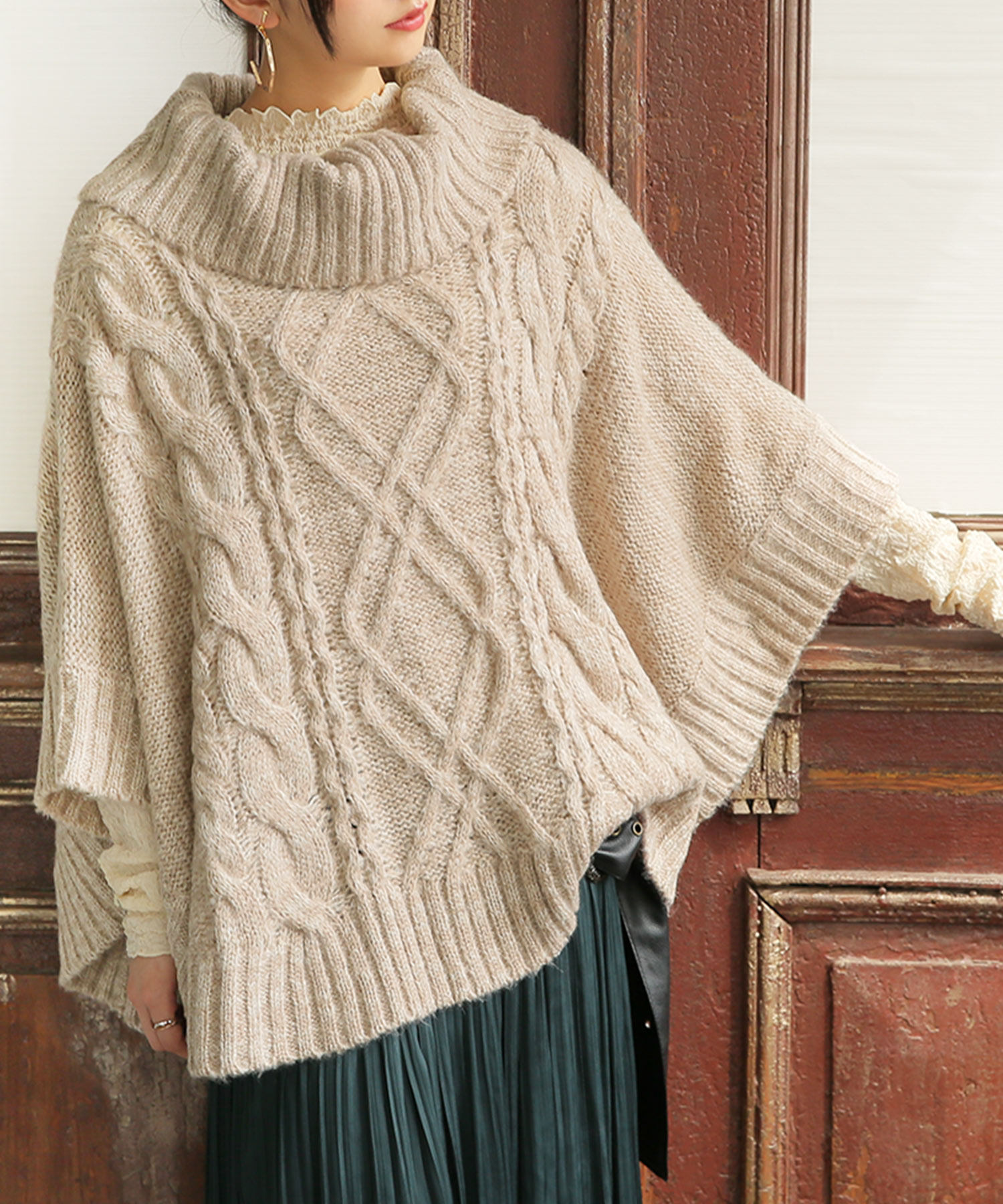 osharewalker（オシャレウォーカー） ニットポンチョ レディース