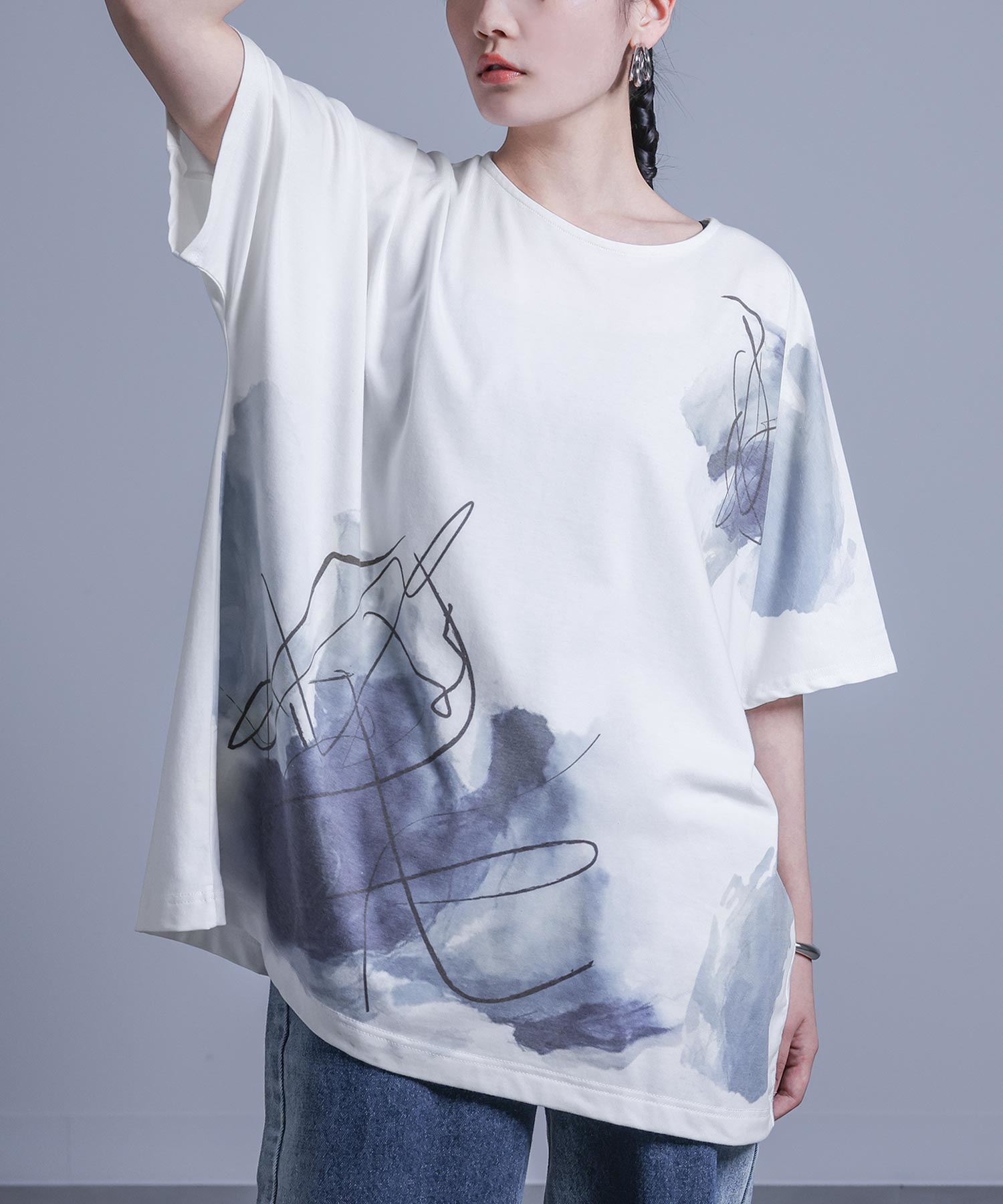 kOhAKU接触冷感ねじりアシメTシャツ[品番：MITW0017269