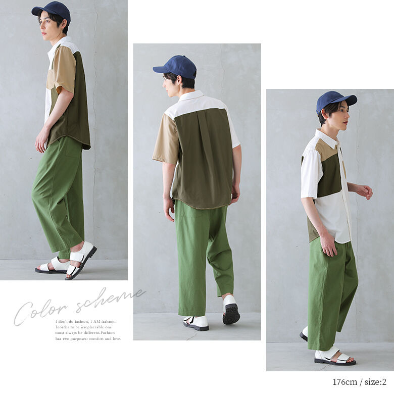 osharewalker 襟付き カジュアルシャツ メンズ トップス 羽織