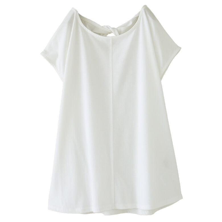 Tシャツ レディース 半袖 カットソー クルーネック ステッチ フレンチ 