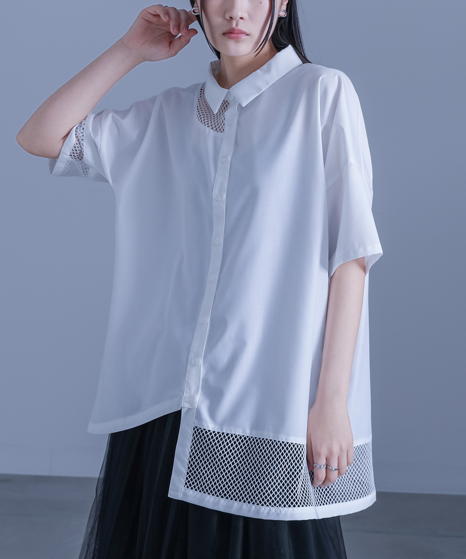＆ビッグプリント オーバーサイズTシャツ＜ホワイト＞(S