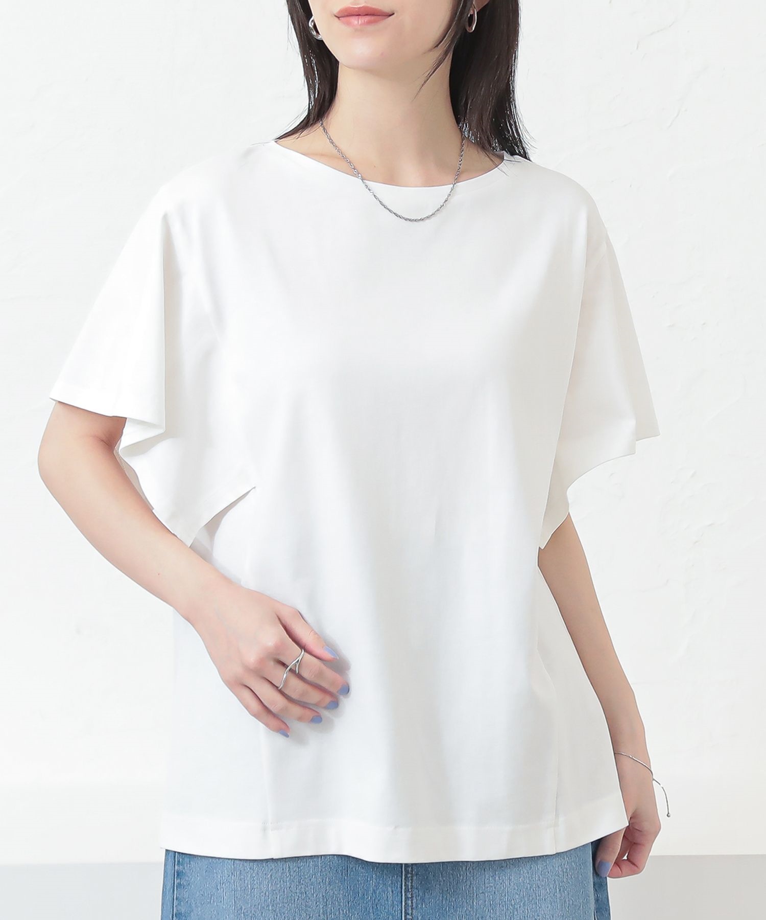 osharewalker Tシャツ レディース トップス ボートネック 汗染み