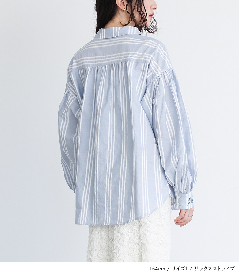 osharewalker ブラウス シャツ レディース トップス 長袖 花柄