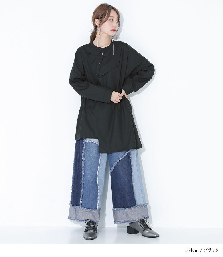 osharewalker シャツ ロング ブラウス レディース 秋冬春