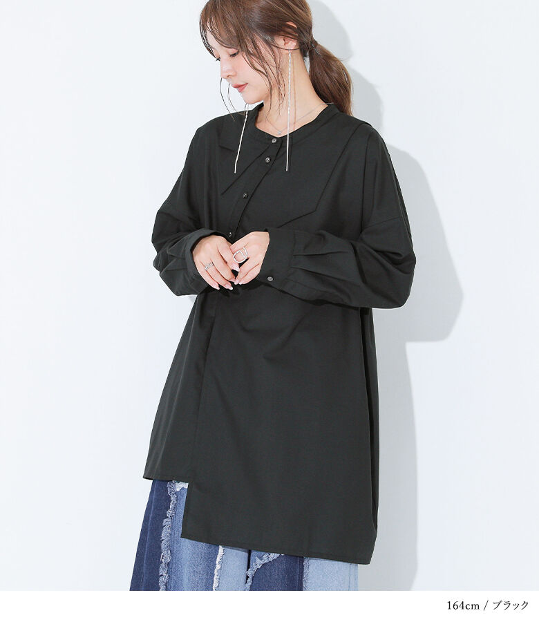 【保証書付】 ロング シャツ osharewalker ブラウス 秋冬春 レディース トップス