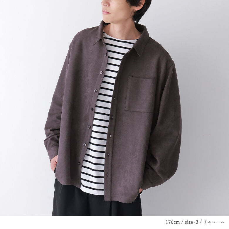 osharewalker カジュアルシャツ 襟付き メンズ トップス 秋冬