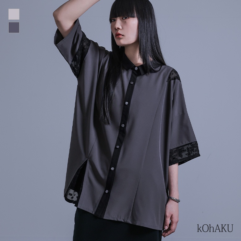 osharewalker シャツ トップス レディース 半袖 シアー 透け感