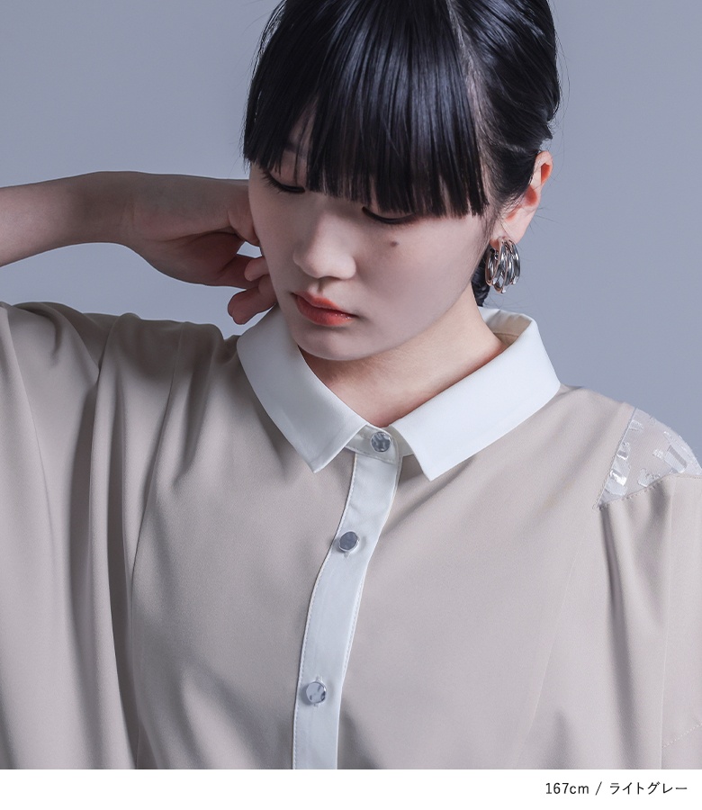 osharewalker シャツ トップス レディース 半袖 シアー 透け感 osharewalker シャツ トップス レディース 半袖 シアー 透け感