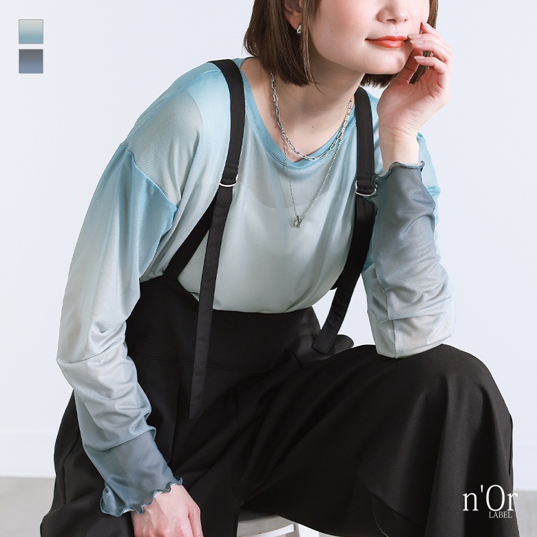 osharewalker トップス レディース グラデーション メッシュ