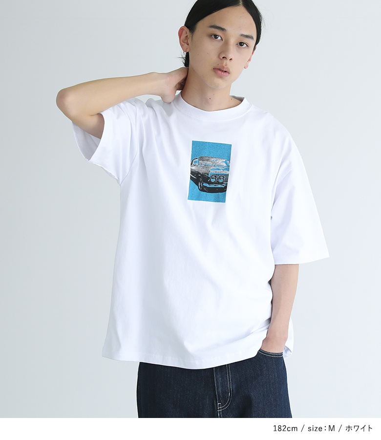 Tシャツ メンズ カットソー 半袖 クルーネック フォトプリント 綿100％ プルオーバー オーバーサイズ  返品交換不可 「メール便可」「10」 | osharewalker | 05
