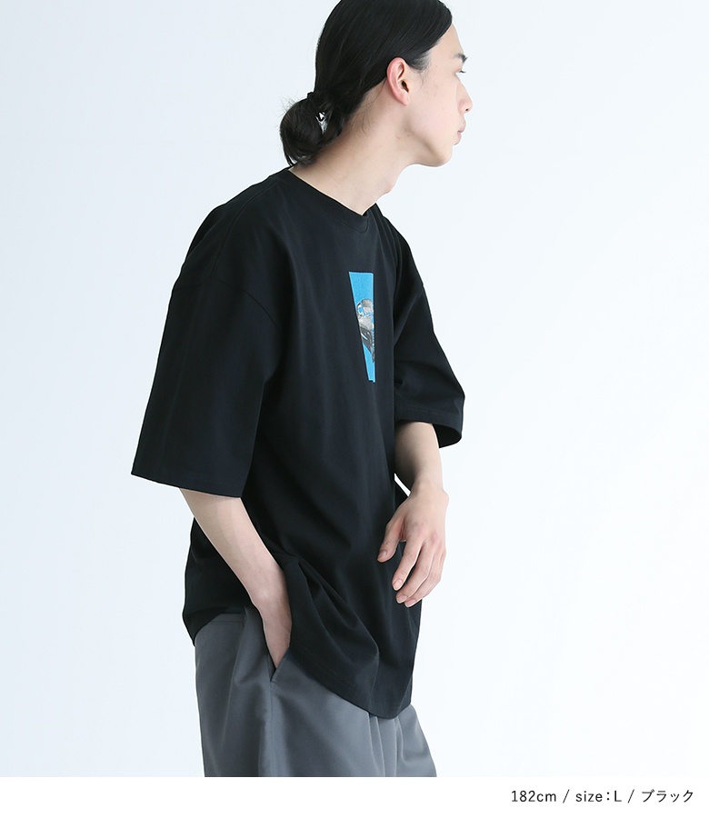 Tシャツ メンズ カットソー 半袖 クルーネック フォトプリント 綿100％ プルオーバー オーバーサイズ  返品交換不可 「メール便可」「10」 | osharewalker | 08