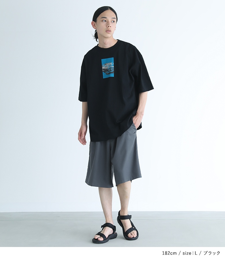 Tシャツ メンズ カットソー 半袖 クルーネック フォトプリント 綿100％ プルオーバー オーバーサイズ  返品交換不可 「メール便可」「10」 | osharewalker | 09