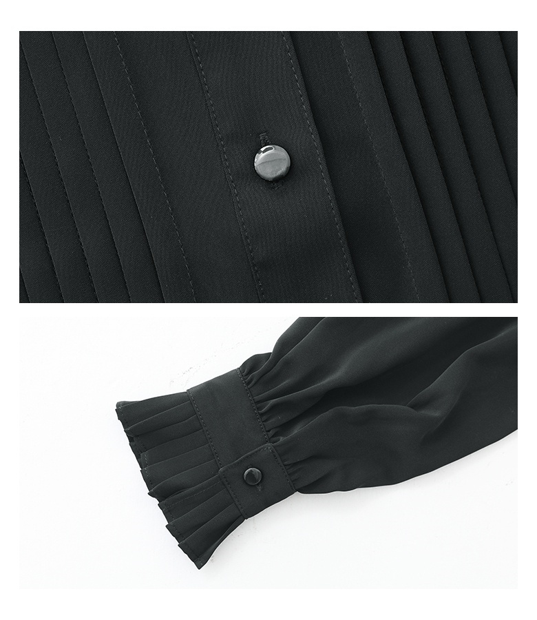 osharewalker ブラウス トップス レディース プリーツ ピンタック 長袖  